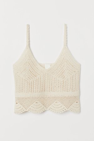 Crocheted Camisole Top - Light beige - Ladies | H&M US