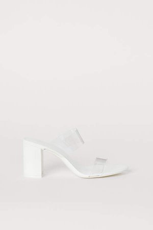 Block-heeled Sandals - White