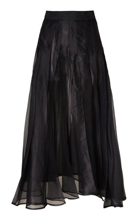 Pleated Chiffon Midi Skirt by A.W.A.K.E. MODE | Moda Operandi