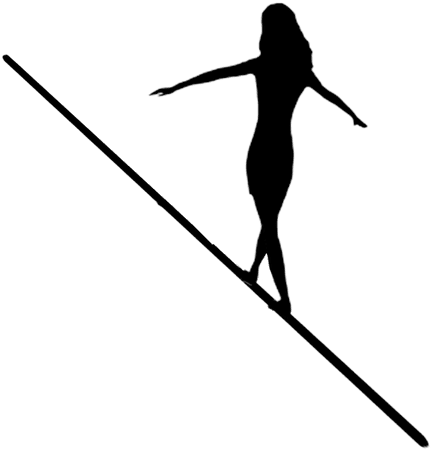 woman on tightrope