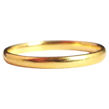 2.1mm 1930s Vintage 22k yellow gold band ring, wedding, 1930's