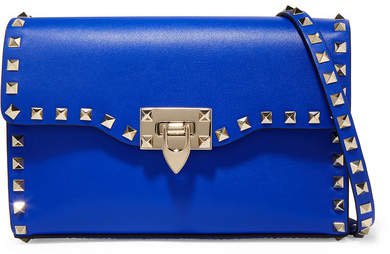 Garavani The Rockstud Leather Shoulder Bag - Blue