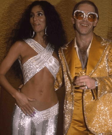 Cher and Elton John studio 54