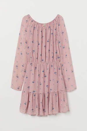 Flounced Dress - Pink