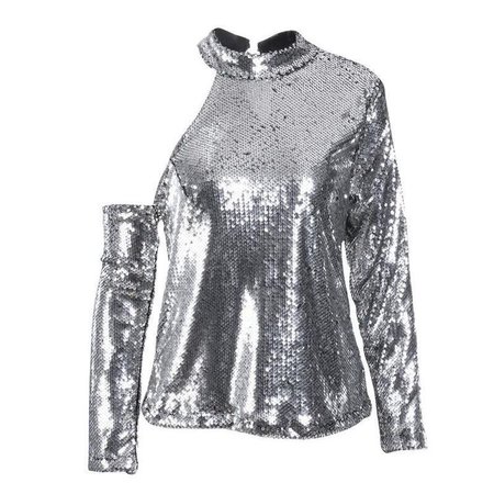 Sequined Off One Shoulder Party Top