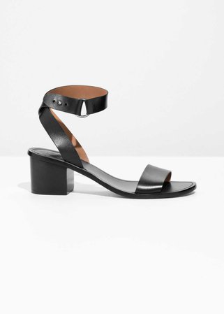 Cross Ankle Strap Heeled Sandals - Black - Heeled sandals - & Other Stories FI