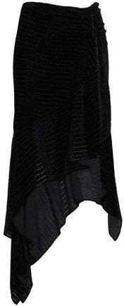 Asymmetric Devore-velvet Skirt