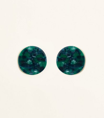 New Look Green Resin Irregular Round Stud Earrings