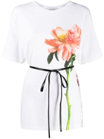 Valentino Flower Print Cotton T-shirt - Farfetch