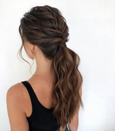 brunette ponytail braid - Google Search