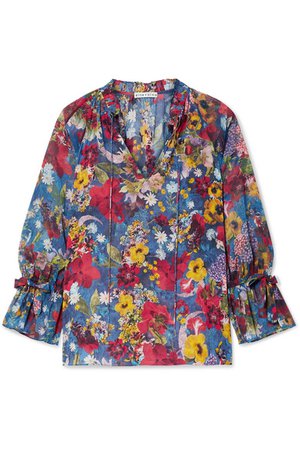 Alice + Olivia | Julius floral-print chiffon blouse | NET-A-PORTER.COM