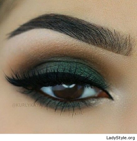 Brown and green eye makeup - LadyStyle