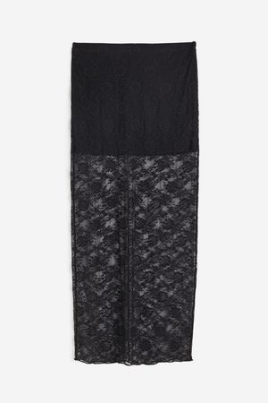 Ribbed Pencil Skirt - Black - Ladies | H&M US