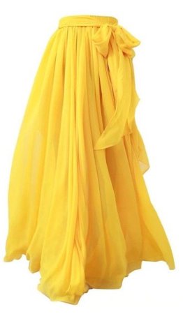 yellow maxi skirt