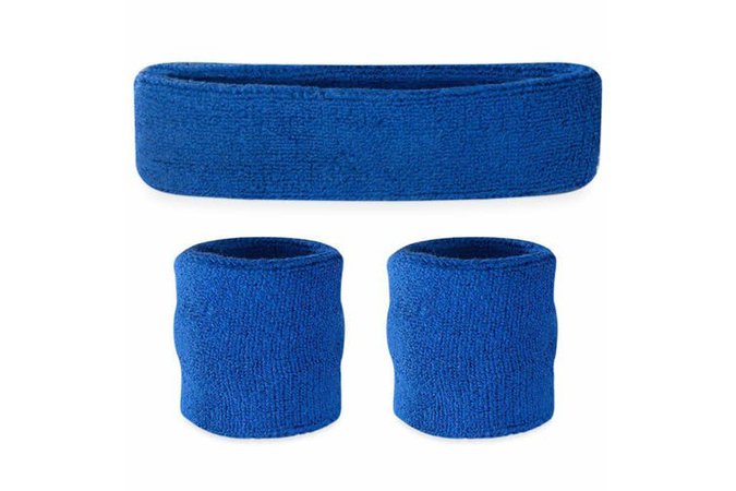 Dick Smith | Sweatband Headband Wristband Set - Blue | Sporting Goods » Other Sports Equipment » Other Sports