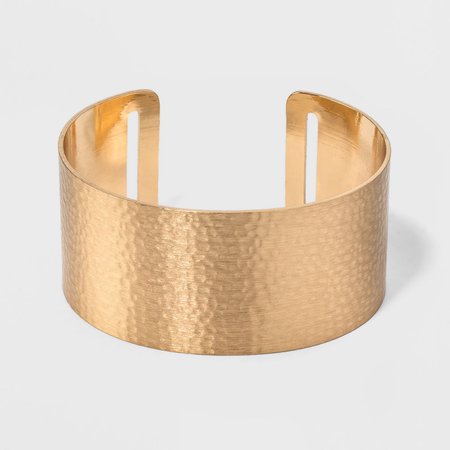 Open Cuff Hammered Metal Bracelet - Universal Thread™ Gold : Target