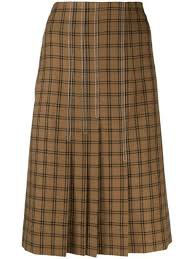 light brown long pleated tartan skirt - Google Search