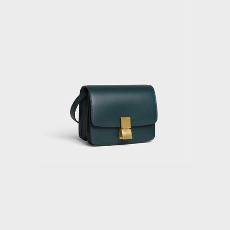 Small Classic bag in box calfskin - Green | CELINE