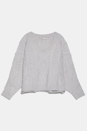 CABLE KNIT SWEATER - BEST SELLERS-WOMAN | ZARA United States grey