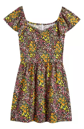 Good Luck Girl Kids' Floral Flutter Sleeve Dress | Nordstrom