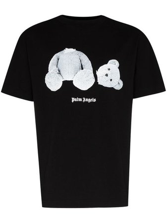 Shop black Palm Angels teddy bear-print T-shirt with Express Delivery - Farfetch