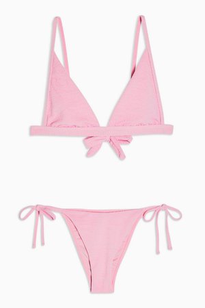 Pink Crinkle Bikini Set | Topshop