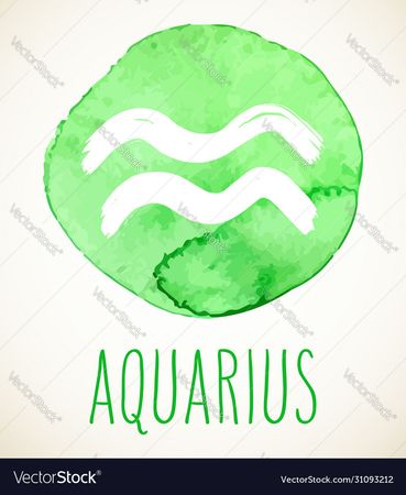 Aquarius zodiac sign design element Royalty Free Vector