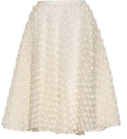 Textured Fabric A Line Skirt - Womens - Ivory