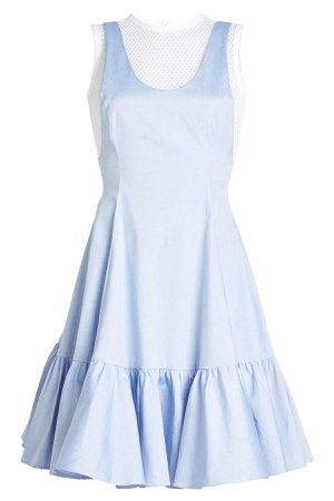 Cotton Dress with Mesh Underlay Gr. FR 38