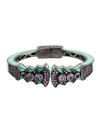 MCL by Matthew Campbell Laurenza Amethyst & Pink Sapphire Enamel Bracelet - Bracelets - MCL20840 | The RealReal
