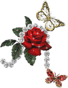 Red Rose And Butterflies Sparkles Sticker - Red Rose And Butterflies Sparkles Glitter Ball - Discover & Share GIFs