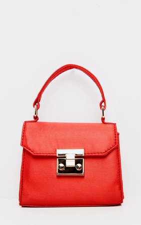 Red Satin Square Mini Bag