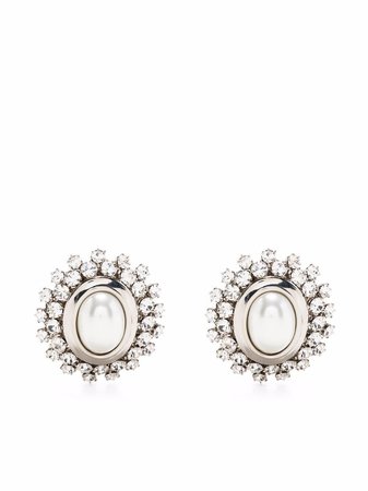Alessandra Rich crystal-embellished Pearl Stud Earrings - Farfetch