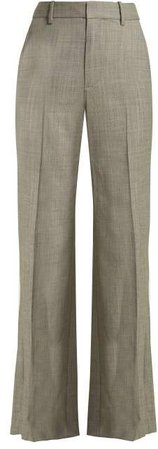 Sullivan Straight Leg Wool Trousers - Womens - Grey