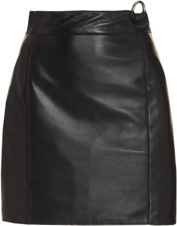 Boyarovskaya Ring-Detailed Leather Mini Skirt