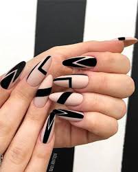 tan and black nails