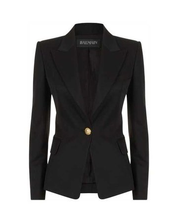 Lyst - Balmain Single Button Wool Blazer in Black