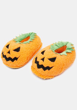 Caught Off Gourd Pumpkin Slippers – Dolls Kill