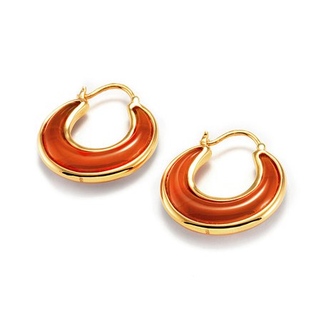 Carved carnelian luna earrings — Syna Jewels