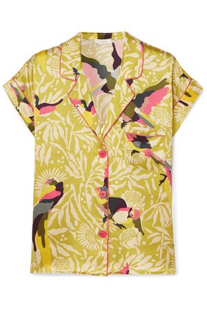 Eres | Carola printed silk-satin pajama shirt | NET-A-PORTER.COM