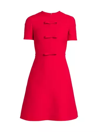Shop Valentino Crepe Bow A-Line Minidress | Saks Fifth Avenue