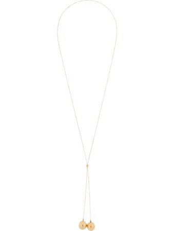 Shop gold Bottega Veneta sphere drop-pendant long necklace with Express Delivery - Farfetch