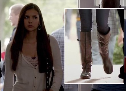WornOnTV: Elena’s flat brown boots on the Vampire Diaries | Nina Dobrev | Clothes and Wardrobe from TV