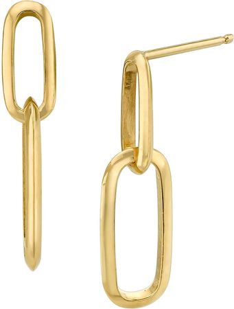 Lizzie Mandler Fine Jewelry Double Knife Edge 18K Gold Drop Earrings
