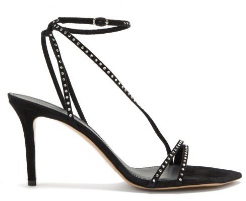 Axee Crystal-embellished Suede Sandals - Black