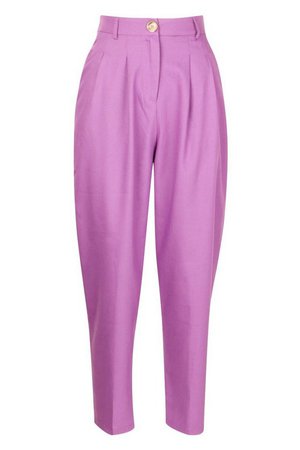 High Waisted Exaggerated Tapered Tailored Trouser | Boohoo