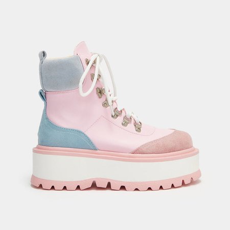 Light Pastel Pink Blue and Green Kawaii Extra Chunky Platform Boots