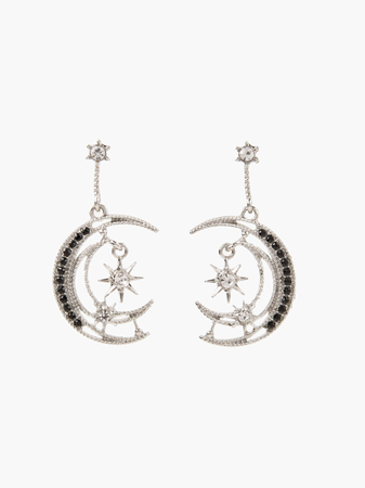 silver crescent moon earrings