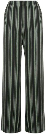 wide leg striped trousers
