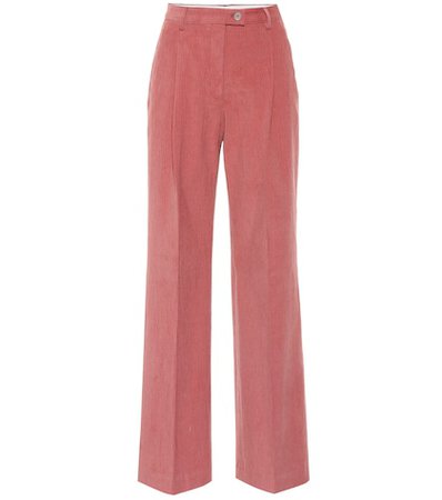 Textured stretch-cotton flared pants